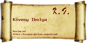 Kövesy Ibolya névjegykártya