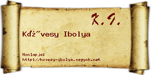 Kövesy Ibolya névjegykártya