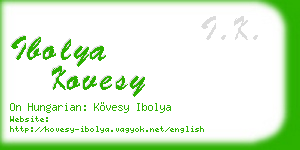ibolya kovesy business card